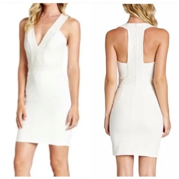 Dress the Population Rylee Sequin & Crepe Dress Small White Sequins Bridal. - Picture 1 of 8